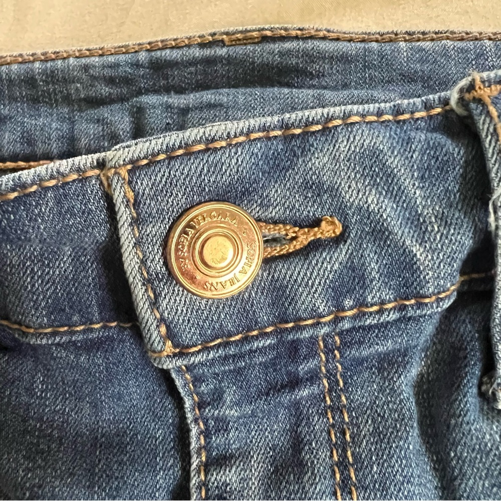 Sofia By Sofia Vergara Distressed Blue Skinny Jea… - image 3